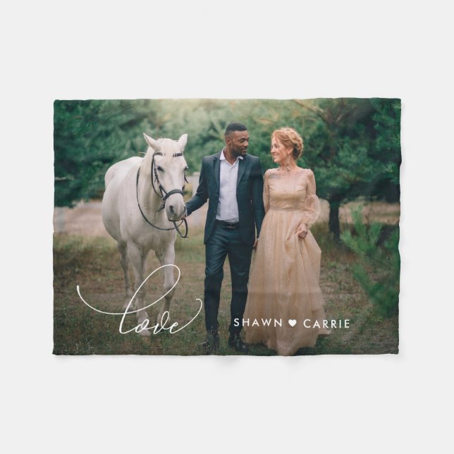 Simple Love Editable Colour Personalised Blanket (Front (Horizontal))