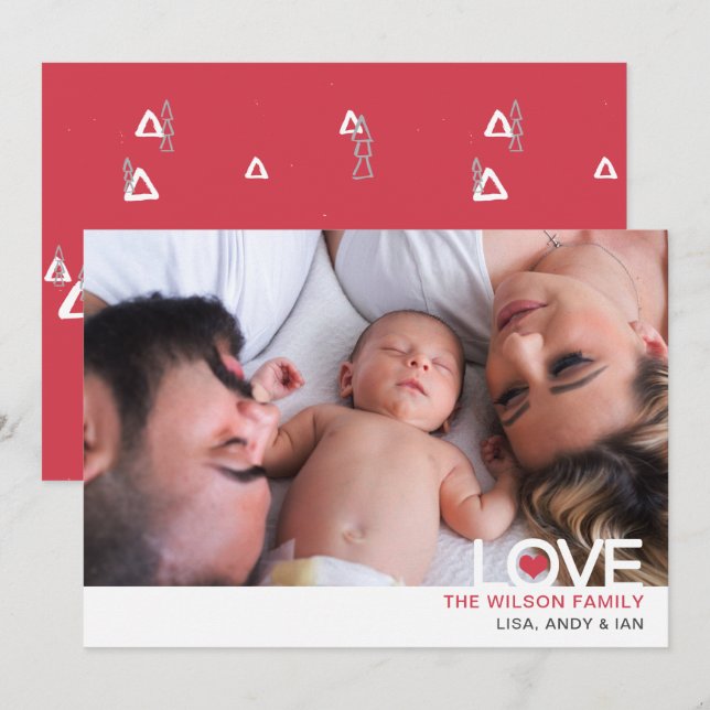 Simple Love Heart Cute Photo Valentines Day Holiday Card (Front/Back)