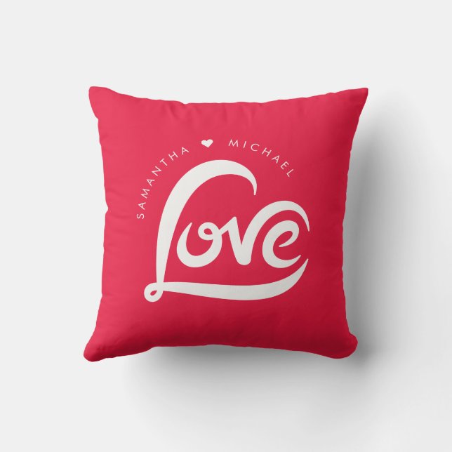 Simple Love Heart Valentines Day  Cushion (Back)
