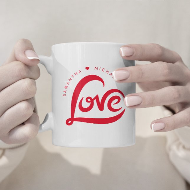 Simple Love Heart Valentines Day  Two-Tone Coffee Mug (Creator Uploaded)