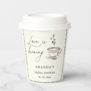 Simple Love is Brewing Coffee Bridal Shower Paper Cups
