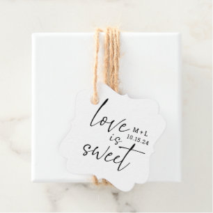 Simple Love is Sweet Calligraphy Wedding  Favour Tags