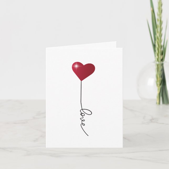 Simple love red heart card (Front)
