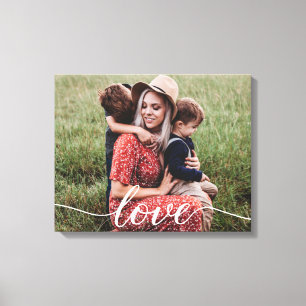 Simple Love Script Personalised Photo Canvas Print