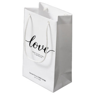 Simple Love Script Wedding custom Elegant Small Gift Bag