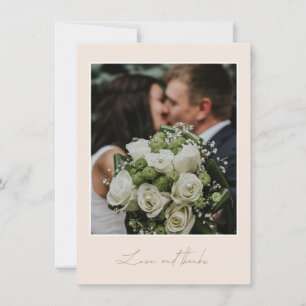 Simple Love Thanks Photo Wedding Thank You Card