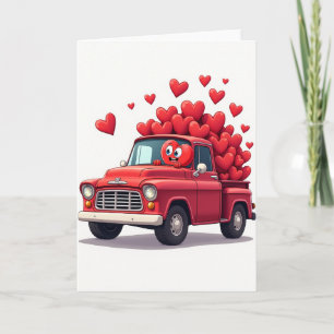 Simple Love Truck Hearts Card