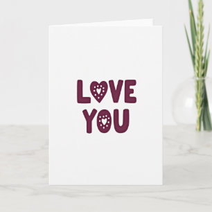 Simple Love You Heart Dots Card