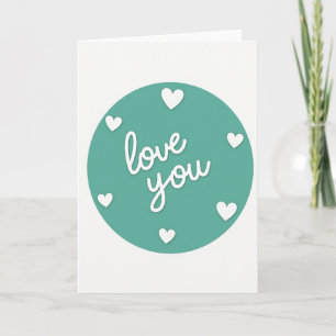 Simple Love You Hearts Pattern Card