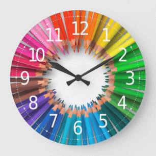 Simple Lovely Colourful Pencils Wall Clock