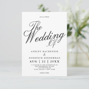 Simple Lucia Script Calligraphy Wedding Invitation