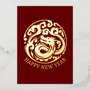 Simple Lunar New Year Gold Dragon