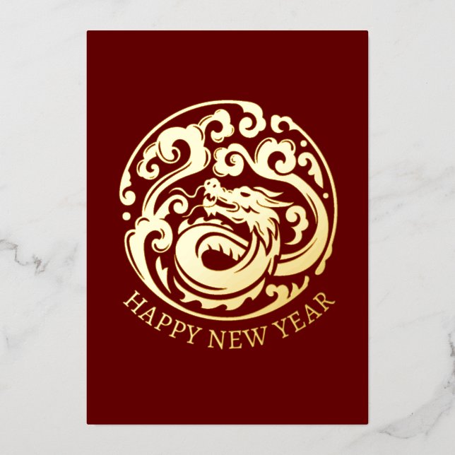 Simple Lunar New Year Gold Dragon (Front)