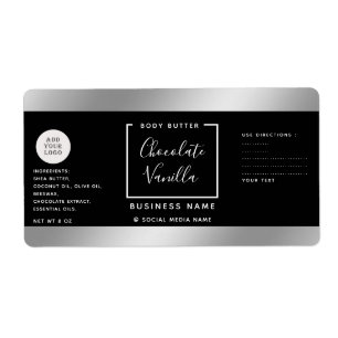 Simple lux typography black silver cosmetics logo