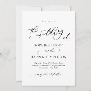 Simple Luxury Calligraphy The Wedding Of Invitation