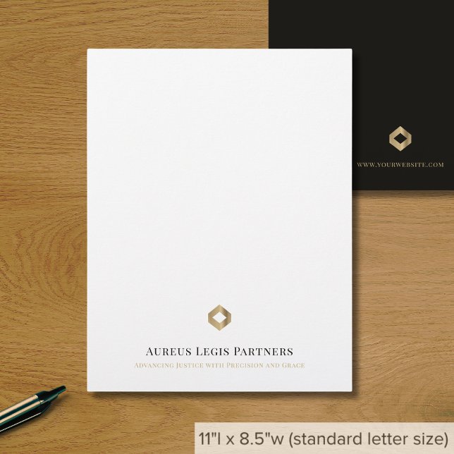 Simple Luxury Gold Logo Custom Letterhead (Creator Uploaded)