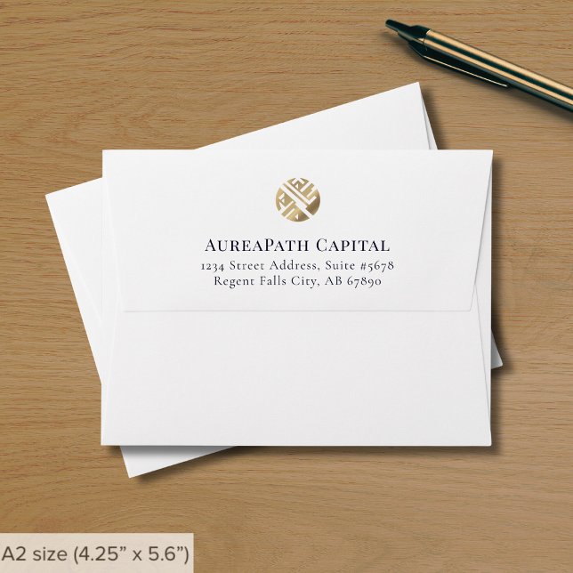 Simple Luxury Logo Business Return Address Envelope (Creator Uploaded)