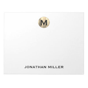 Simple Luxury Monogram 11 x 8.5 Notepad