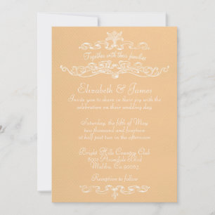 Simple Luxury Peach Wedding Invitations