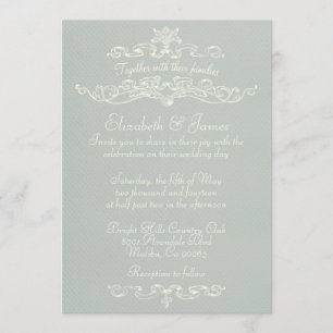 Simple Luxury Silver Wedding Invitations