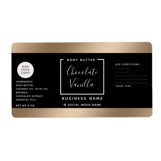Simple luxury typography black  cosmetics logo lab (Front)