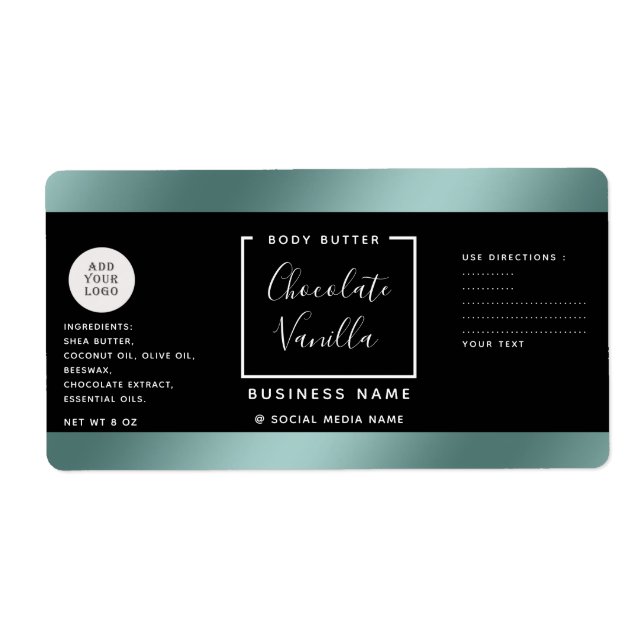Simple luxury typography black  cosmetics logo lab (Front)