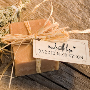 Simple Made With Love Heart Rubber Stamp