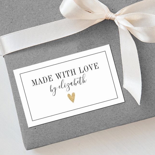 Simple Made With Love Label (An elegant made with love sticker for your handmade and homemade gifts.)