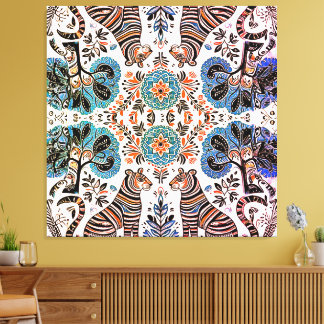 simple madhubani painting canvas print