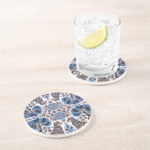 simple madhubani painting coaster