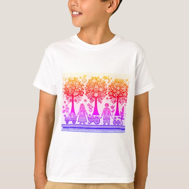 simple madhubani painting T-Shirt (Front)