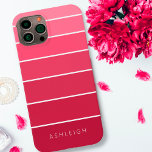 Simple Magenta Pink Monochromatic Colour Blocks Case-Mate iPhone 14 Case<br><div class="desc">Chic, simple monochromatic colour blocks or stripes in magenta to pink ombre colour tones and personalised with a name, monogram or your custom text. OPTIONS: The sample is shown in the iPhone 14 model and Barely There case style--other phone models and case style are shown on the ordering page. ASSISTANCE:...</div>
