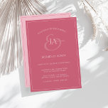 Simple Magenta Pink Monogram Wedding Invitation<br><div class="desc">Simple Magenta Pink Monogram Wedding Invitation. Stylishly impress your wedding guests with this trendy fuchsia pink wedding invitation featuring a beautiful pink script, with the bride and groom's initials on a magenta pink background. This Invitation has a stunning hot pink design, with modern and minimal vibes, perfect for your simple,...</div>