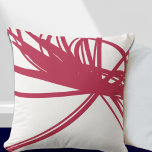 Simple Magenta White Minimalist Abstract Cushion<br><div class="desc">Stylish pillow features a simple artistic abstract ribbon composition in magenta on a simple white background. This abstract composition is built on combinations of repeated ribbons, which are overlapped and interlaced to form a stylish abstract design. An elegant artistic decorative pillow for your bedroom or favourite chair, a modern accent...</div>