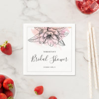 Simple Magnolia Pink Watercolor Bridal Shower