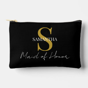 Simple Maid of Honour gift monogram, name Accessory Pouch