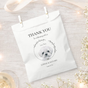 Simple Maltese Dog Wedding Thank You Favour Bags