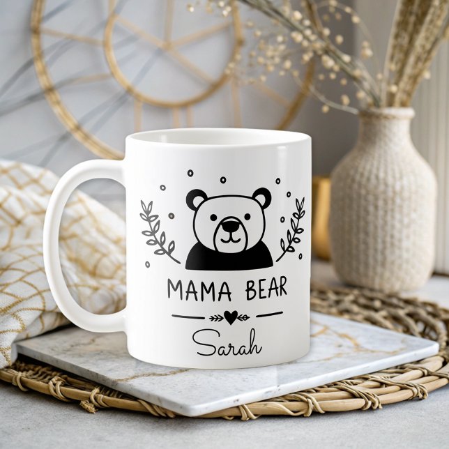 Simple Mama Bear Elegant Mum Personalised  Coffee Mug (Creator Uploaded)