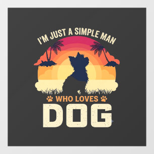 Simple Man Who Loves Dog Silhouette Sunset Palm Tr