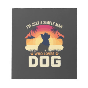 Simple Man Who Loves Dog Silhouette Sunset Palm Tr Notepad