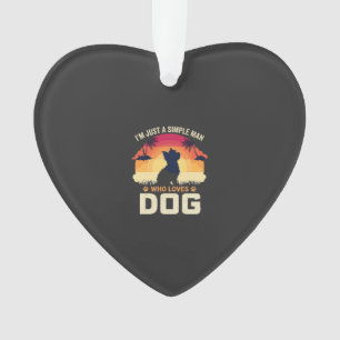 Simple Man Who Loves Dog Silhouette Sunset Palm Tr Ornament