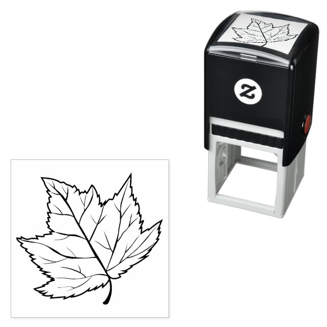 Simple Maple Leaf Shape Self-inking Stamp (In Situ)