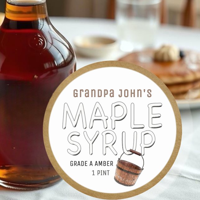 Simple Maple Syrup Label Sap Bucket & Kraft Border (Creator Uploaded)