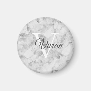 Simple Marble Watercolor Monogram Name Magnet