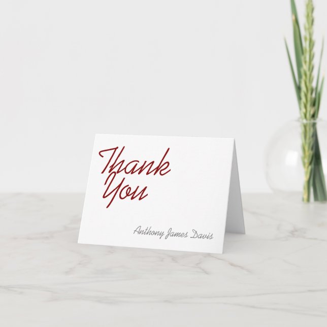 Simple Maroon Thank You Card (Front)