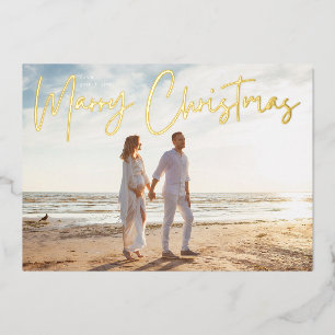 simple MARRY CHRISTMAS Gold Photo