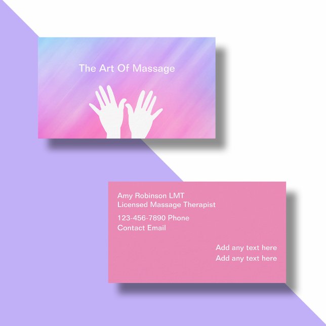 Simple Massage Business Cards Hands Design (Creator Uploaded)