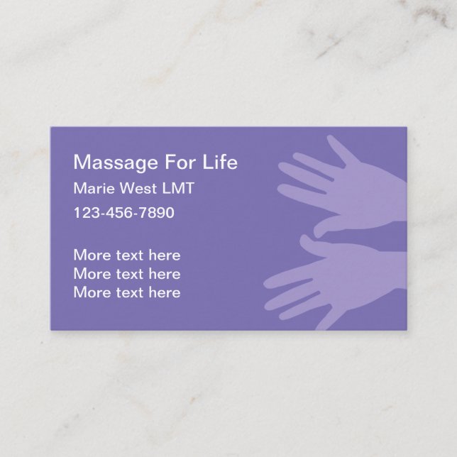 Simple Massage Or Physical Therapist Business Card (Front)