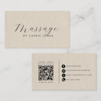Simple Massage Therapist Business Card