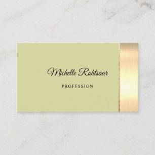 Simple Matcha Powder Green Metallic Business Card